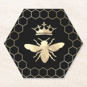 Bienenkönigin auf schwarz untersetzer (Vorderseite)