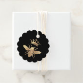 Bienenkönigin auf schwarzen Gefälligkeitsmarken Geschenkanhänger (Beispiel)