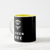 Bienenkönigin. Krone. Lustige niedliche Sayings. Zweifarbige Tasse (Vorderseite Links)