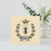 Bienenkönigin mit Krone auf Quadraten Dankeskarte (Stehend Vorderseite)