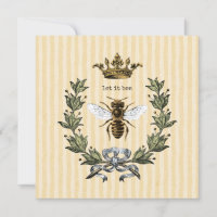 Bienenkönigin mit Krone auf Streifen
