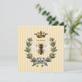 Bienenkönigin mit Krone auf Streifen Dankeskarte (Stehend Vorderseite)