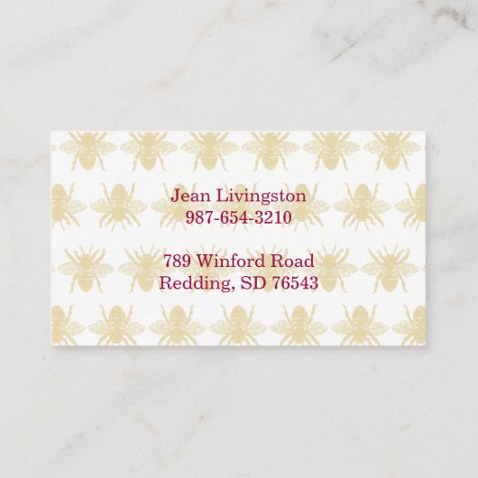 Bienenkönigin-Wildblume Visitenkarte (Rückseite)