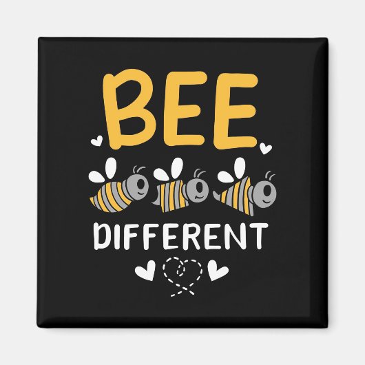 Bienenkopfgeschenk | Bee Different Magnet (Vorne)