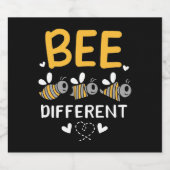 Bienenkopfgeschenk | Bee Different Schaumweinetikett (Einzelnes Label)