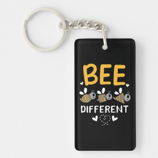Bienenkopfgeschenk | Bee Different Schlüsselanhänger (Vorderseite)
