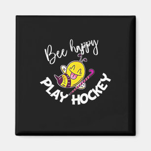 Bienenkopfgeschenk Bee Happy Play Hockey Magnet