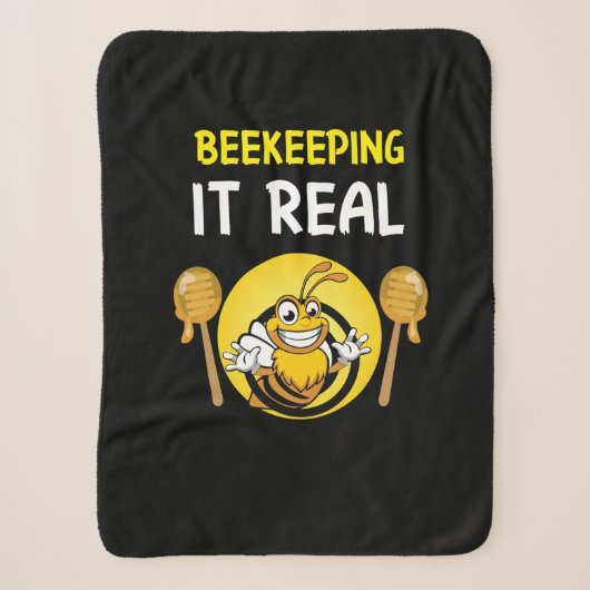 Bienenkopfgeschenk | BeeKeeping it Real Sherpadecke (Vorderseite)