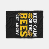 Bienenkopfgeschenk | Behalt ruhig oder die Bienen Fleecedecke (Vorderseite (Horizontal))