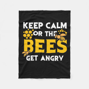 Bienenkopfgeschenk Behalt ruhig oder die Bienen Fleecedecke