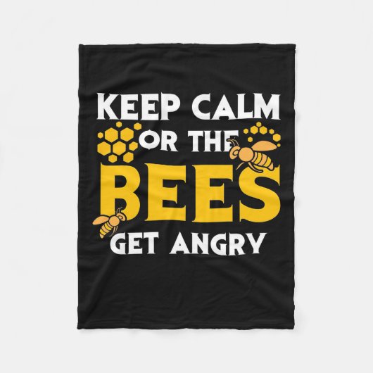 Bienenkopfgeschenk | Behalt ruhig oder die Bienen Fleecedecke (Vorderseite)