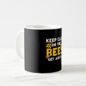 Bienenkopfgeschenk | Behalt ruhig oder die Bienen Kaffeetasse (Vorderseite Links)