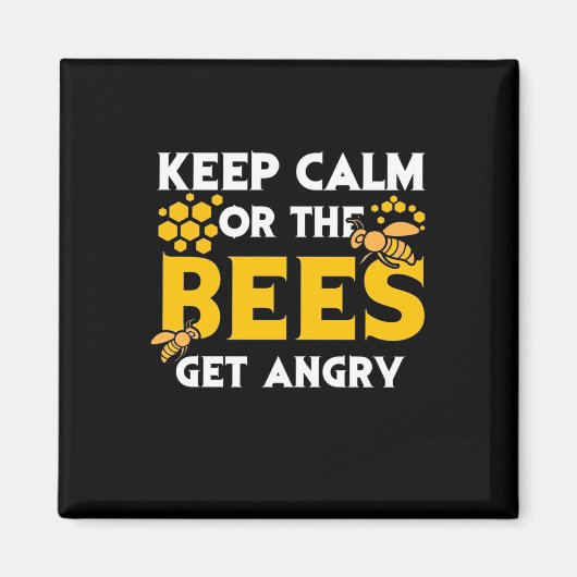 Bienenkopfgeschenk | Behalt ruhig oder die Bienen Magnet (Vorne)