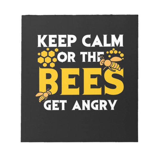 Bienenkopfgeschenk | Behalt ruhig oder die Bienen  Notizblock (Vorderseite)