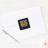 Bienenkopfgeschenk | Behalt ruhig oder die Bienen  Quadratischer Aufkleber (Umschlag)