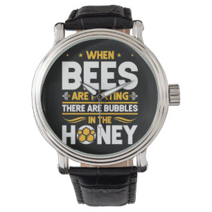 Bienenkopfgeschenk   Bei Bienen Armbanduhr