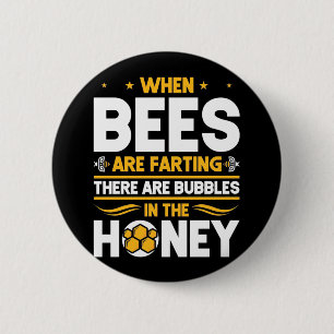 Bienenkopfgeschenk   Bei Bienen Button