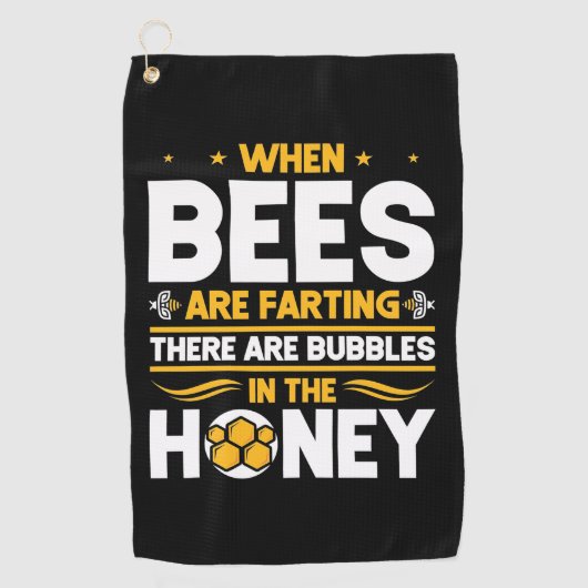 Bienenkopfgeschenk | Bei Bienen Golfhandtuch (Vorderseite)