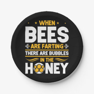 Bienenkopfgeschenk   Bei Bienen Pappteller