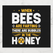 Bienenkopfgeschenk | Bei Bienen Schaumweinetikett (Einzelnes Label)