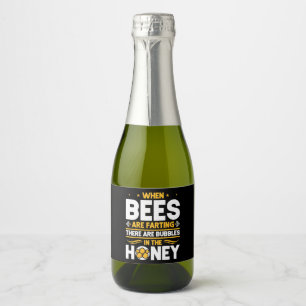 Bienenkopfgeschenk   Bei Bienen Schaumweinetikett