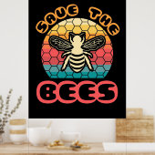 Bienenkopfgeschenk | Bienen Gerettet Poster (Küche)