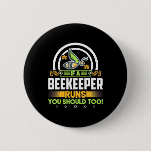 Bienenkopfgeschenk Ein Imker läuft auch Sie soll Button