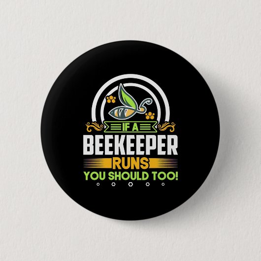 Bienenkopfgeschenk | Ein Imker läuft auch Sie soll Button (Vorderseite)