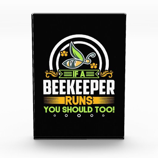 Bienenkopfgeschenk | Ein Imker läuft auch Sie soll Fotoblock (Vorderseite)