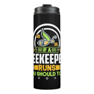 Bienenkopfgeschenk   Ein Imker läuft auch Sie soll Thermosbecher