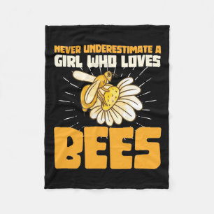 Bienenkopfgeschenk   Ein Mädchen, das Bienen Liebe Fleecedecke
