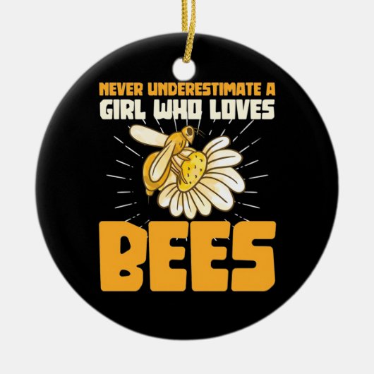 Bienenkopfgeschenk | Ein Mädchen, das Bienen Liebe Keramik Ornament (Vorne)