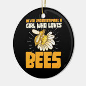 Bienenkopfgeschenk | Ein Mädchen, das Bienen Liebe Keramik Ornament (Links)