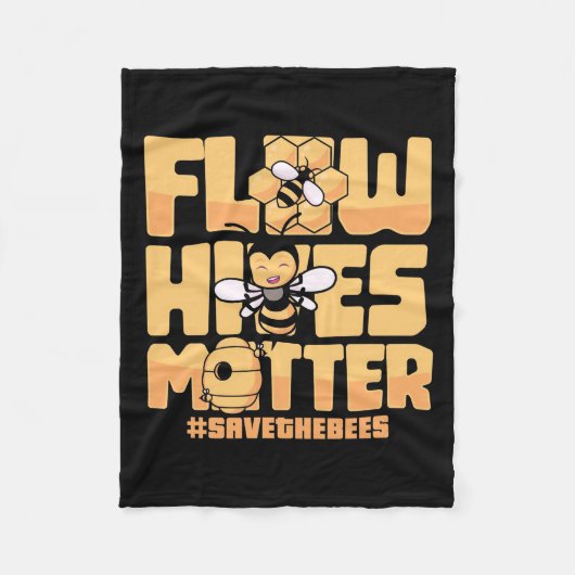 Bienenkopfgeschenk | Flow Hives Matter Bees Fleecedecke (Vorderseite)