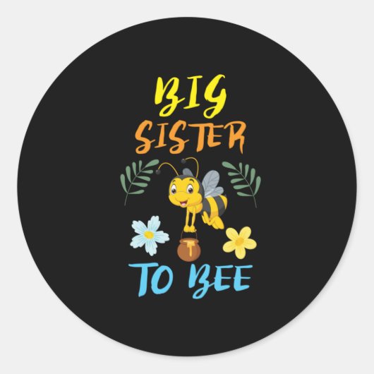 Bienenkopfgeschenk | Große Schwester zu sein Runder Aufkleber (Vorderseite)