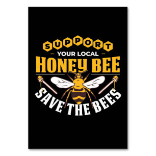 Bienenkopfgeschenk Honigbiene Gerettet Bienen Tischnummer