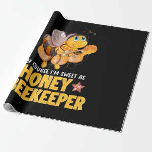 Bienenkopfgeschenk   Ich bin süß als Honigbienenha Geschenkpapier