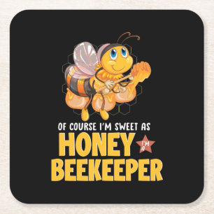 Bienenkopfgeschenk Ich bin süß als Honigbienenha Rechteckiger Pappuntersetzer