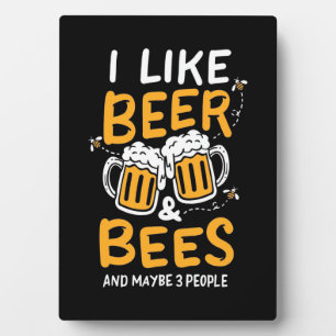 Bienenkopfgeschenk Ich mag Bier und Bienen Fotoplatte