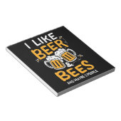 Bienenkopfgeschenk | Ich mag Bier und Bienen Notizblock (angewinkelt)