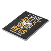 Bienenkopfgeschenk | Ich mag Bier und Bienen Notizblock (Rotiert)