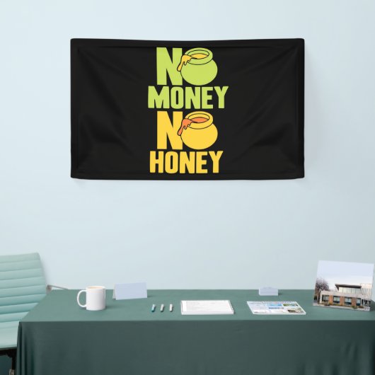 Bienenkopfgeschenk | Imker kein Geld kein Honig Banner (Messeveranstaltung)