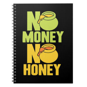 Bienenkopfgeschenk   Imker kein Geld kein Honig Notizblock