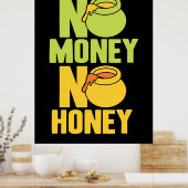 Bienenkopfgeschenk | Imker kein Geld kein Honig Poster (Küche)