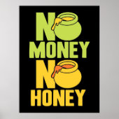Bienenkopfgeschenk | Imker kein Geld kein Honig Poster (Vorne)