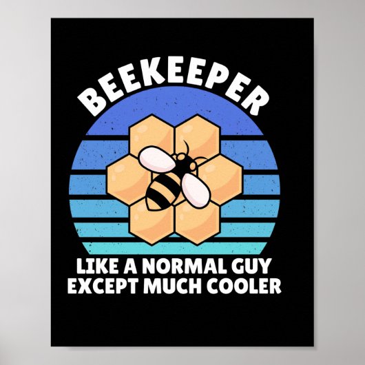 Bienenkopfgeschenk | Imker Retro Vintag Poster (Vorne)