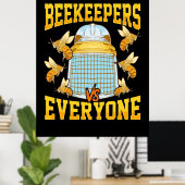 Bienenkopfgeschenk | Imker und alle Poster (Heimbüro)