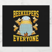 Bienenkopfgeschenk | Imker und alle Schaumweinetikett (Einzelnes Label)