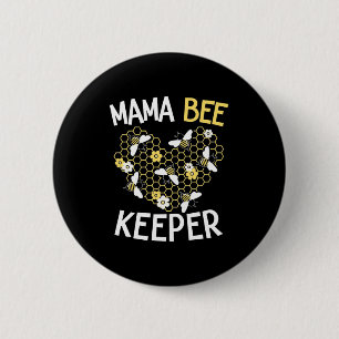 Bienenkopfgeschenk   Mama Bee Keeper Button