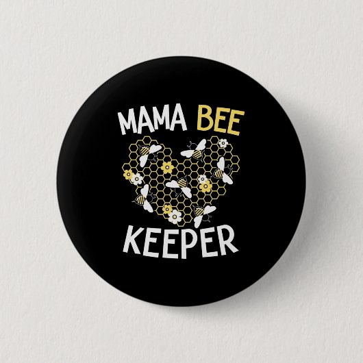Bienenkopfgeschenk | Mama Bee Keeper Button (Vorderseite)